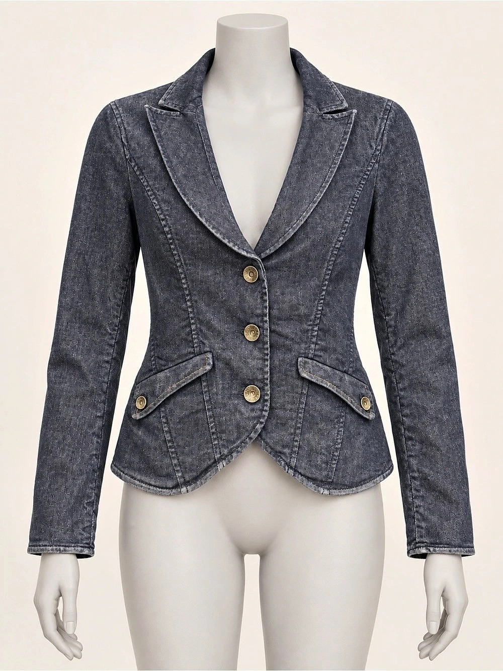 Armani Exchange Denim Blazer Jacket Gray Medium